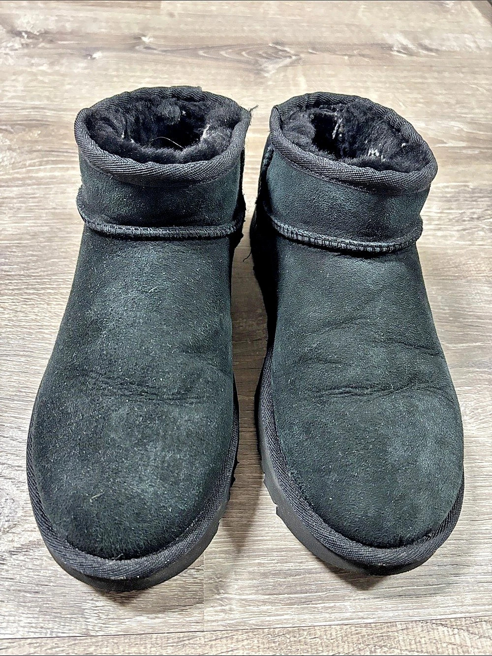 UGG Classic Ultra Mini Black Ankle Boots